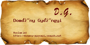 Domány Gyöngyi névjegykártya